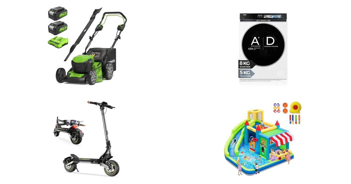 Gartengeräte Greenworks & Discover Haier Major Appliances am 02.08.2026: Top Deals 42%