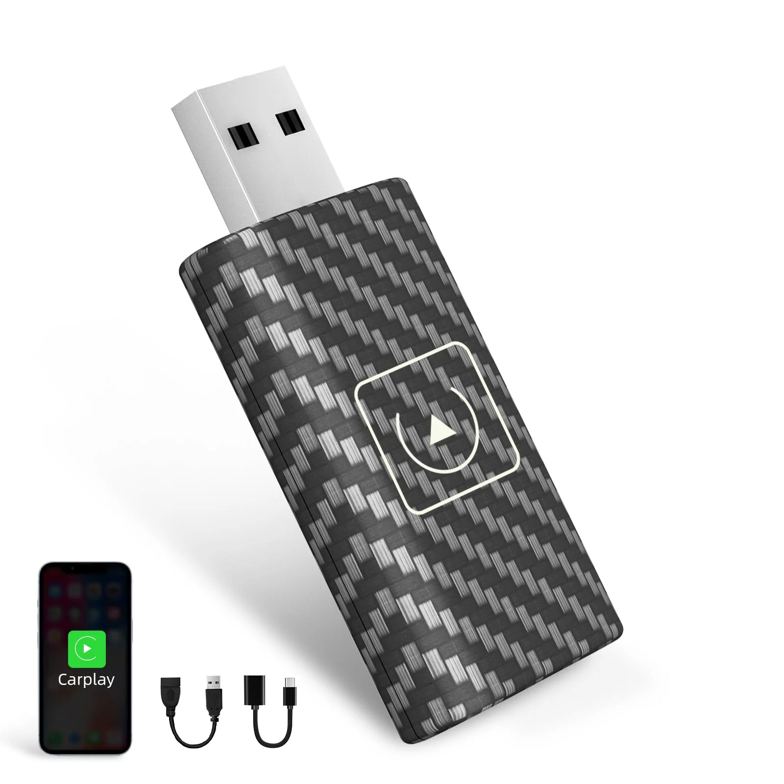 PTDHE CarPlay Wireless Adapter, 5 GHz, USB-A/USB-C, automatische Verbindung | Navigation, Siri, Musik und Anrufe ohne Kabel nutzen; die Originalsteuerung des Fahrzeugs bleibt vollständig erhalten.