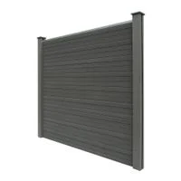 WPC-Sichtschutzzaun CORTEZA - 2x Elemente + 3x Pfosten - Anthrazit