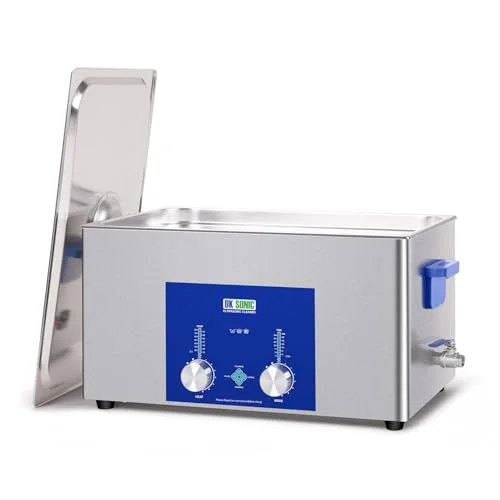 DK SONIC Industrieller Ultraschallreiniger aus Edelstahl mit Codiertem Timer, Heizung und Korb, Vielseitig Einsetzbar für Schmuck, Brillen, Ketten, Uhren,Vergaser, Motorradmotoren, Vergaser