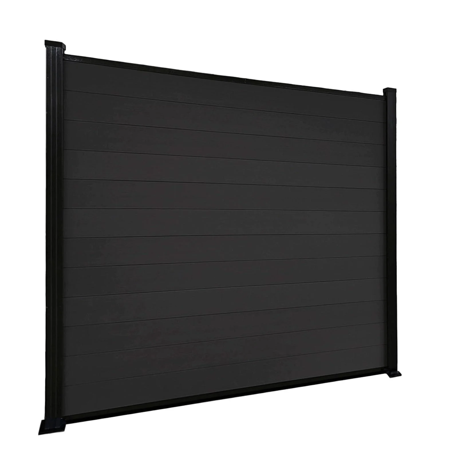 Floordirekt Gartenzaun 180x180cm mit Aluminium Pfosten - WPC Zaun Komplettset Kronos - Sichtschutzzaun - Windschutz Sichtschutz für Terrasse & Garten - Inklusive Montagematerial