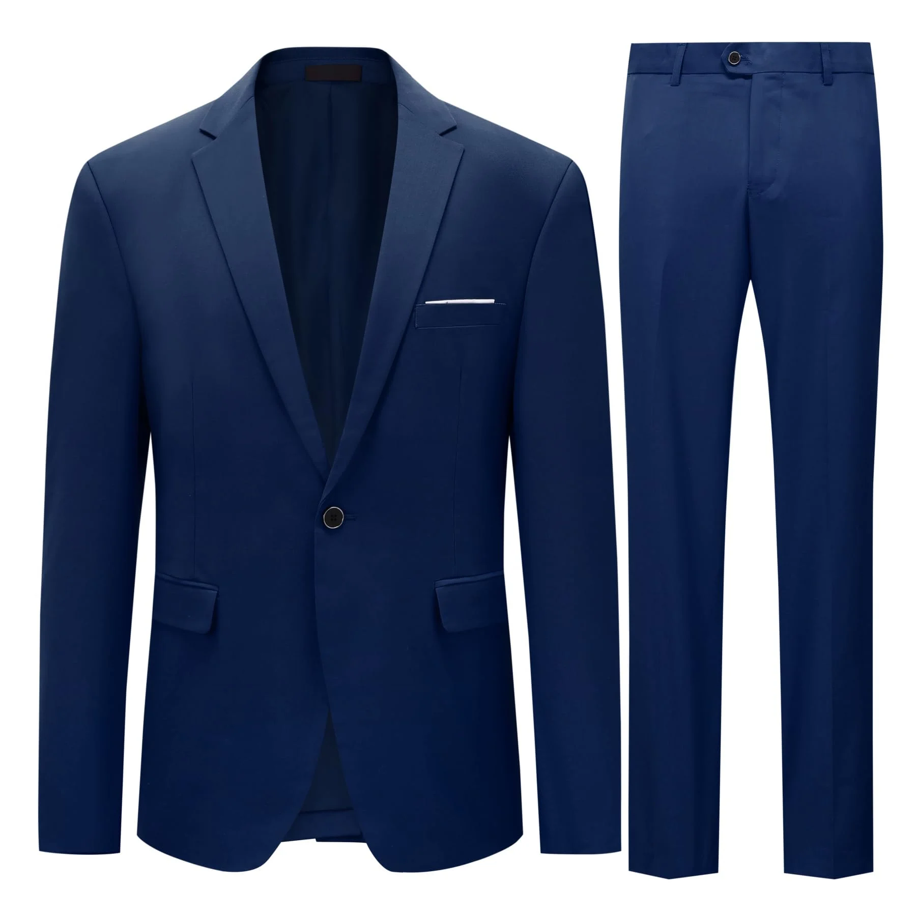 Allthemen Herren Anzug 2 Teilig Slim Fit Anzüge Business Sakko Hose Set | Hochzeit, Formelle, 1 Knopf, Revers, Einfarbig, Einreihiger, Modern Fit, Smoking, Kmoplett Set, Elegant