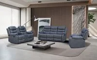 Home Cinema Relaxsofa Set 3-tlg. mit 5 Relaxfunktionen und Mittelkonsole - Dunkelgrau