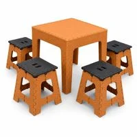 Rattan-Tisch-&-Hocker-Set