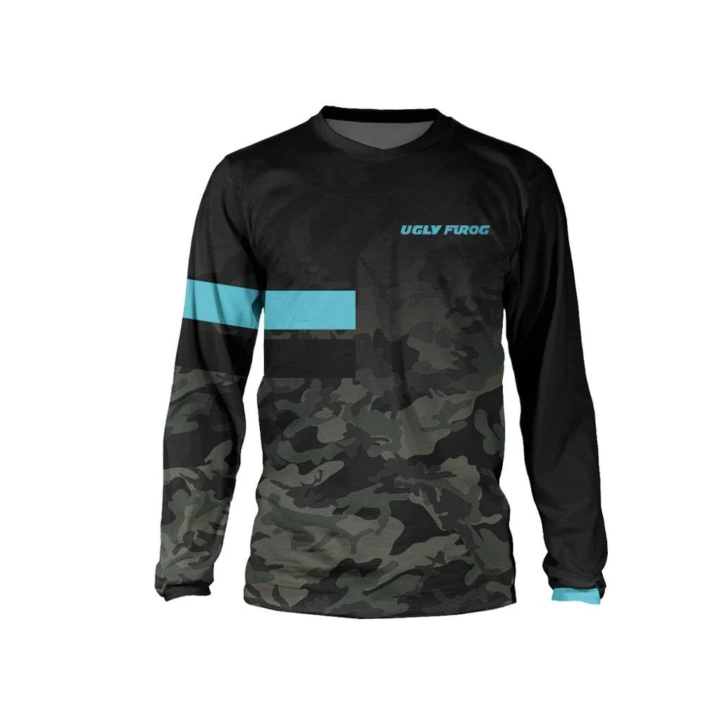 UGLY FROG Herren Mountainbike MTB Top Atmungsaktiv Bequem Weich Feuchtigkeitstransport Radtrikot Für MTB Rennrad/Multisport/Fitness