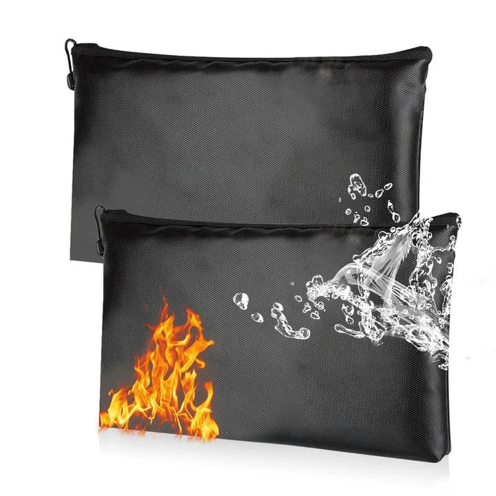 Dokumententasche Tresor Feuerfest Wasserdicht, Feuerfeste Dokumentenbox Geldtasche für A5 Dokumente, Aufbewahrungstasche mit Reißverschluss (2 Stück 27 * 16CM)