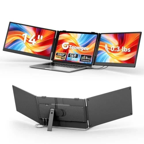 Teamgee 16,1" Laptop Monitor Erweiterung, FHD 1200P IPS tragbarer Monitor mit