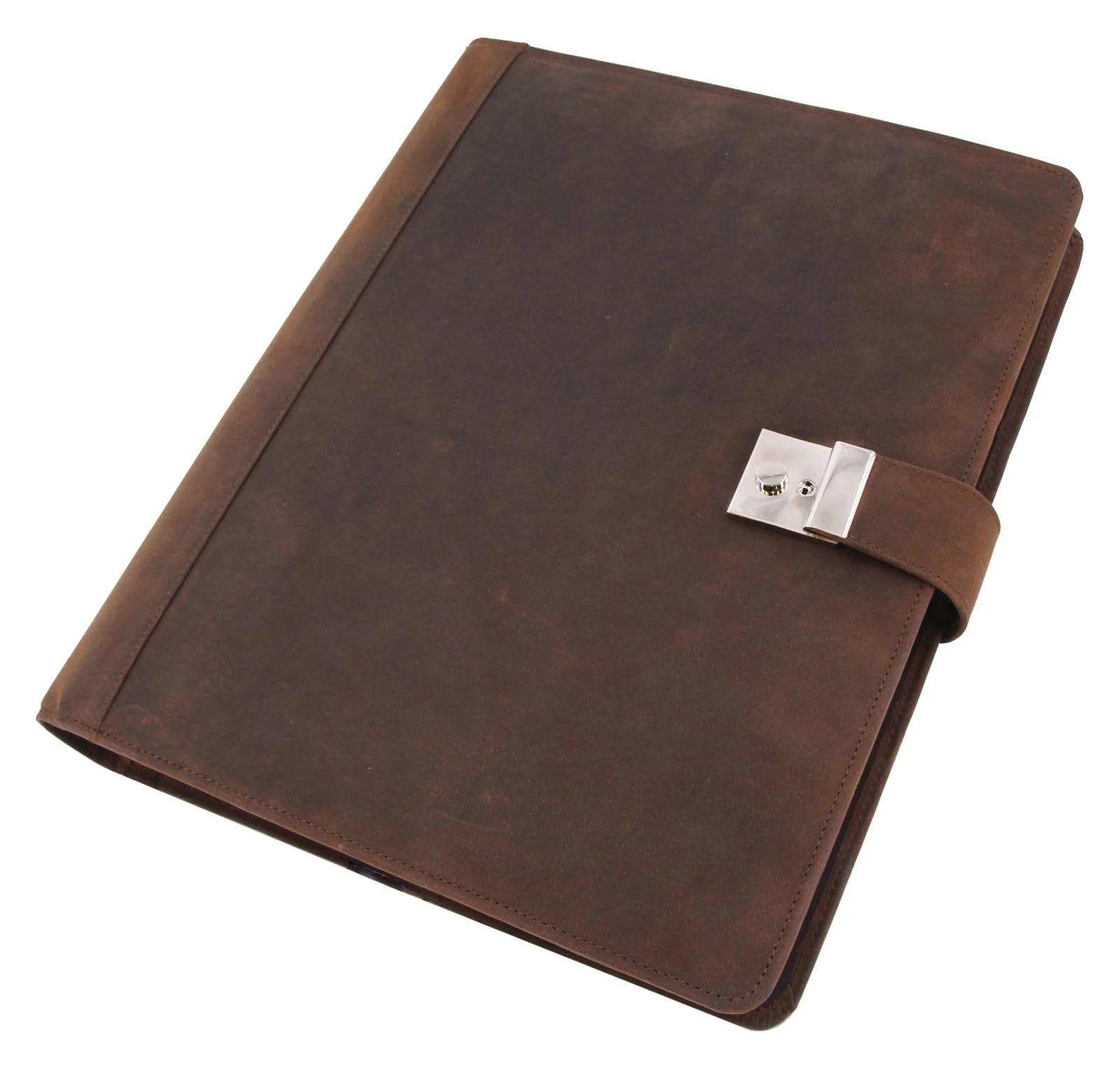 ALASSIO 4301 Dokumentenmappe mit Schloss, DIN A4 Hunterleder Ringbuch