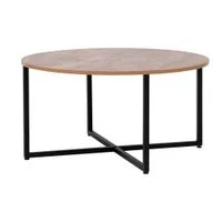 runder Couchtisch Beistelltisch HWT50-HOL Holzoptik