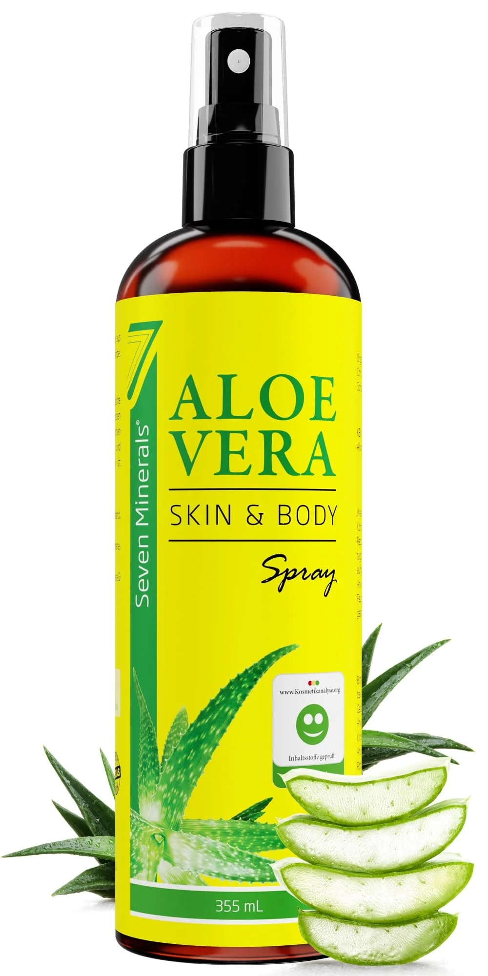 Aloe Vera Spray für Haut & Haar - 99% Bio, 355 ml - 100% Natürlich, Rein & Ohne Zusatzstoffe – Ohne Verdickungsmittel, zieht schnell ein ohne Rückstände – aus Frisch Geschnittener , Nicht Pulver