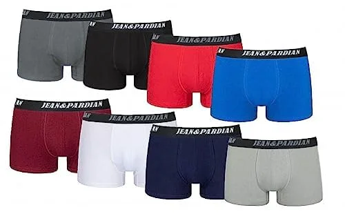 Jean&Pardian Retro Boxershorts 8er & 12er Pack - Bequeme & atmungsaktive Unterwäsche für Herren aus 95% Baumwolle | für jeden Anlass