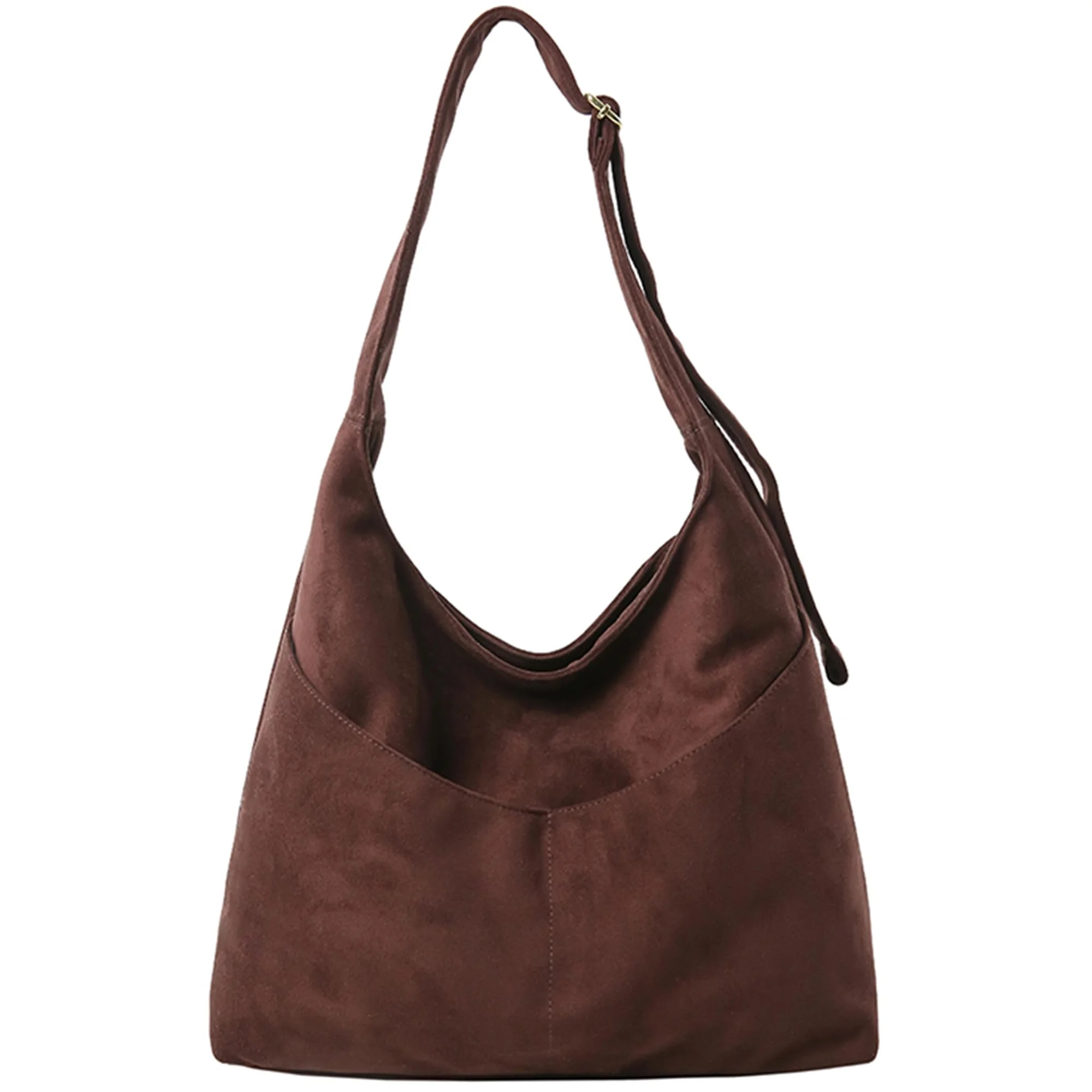 JANSBEN Wildleder Handtasche Damen Groß Shopper Tasche Damen Schultertasche Suede Hobo Bag Umhängetasche für Freizeit, Arbeit, Reisen