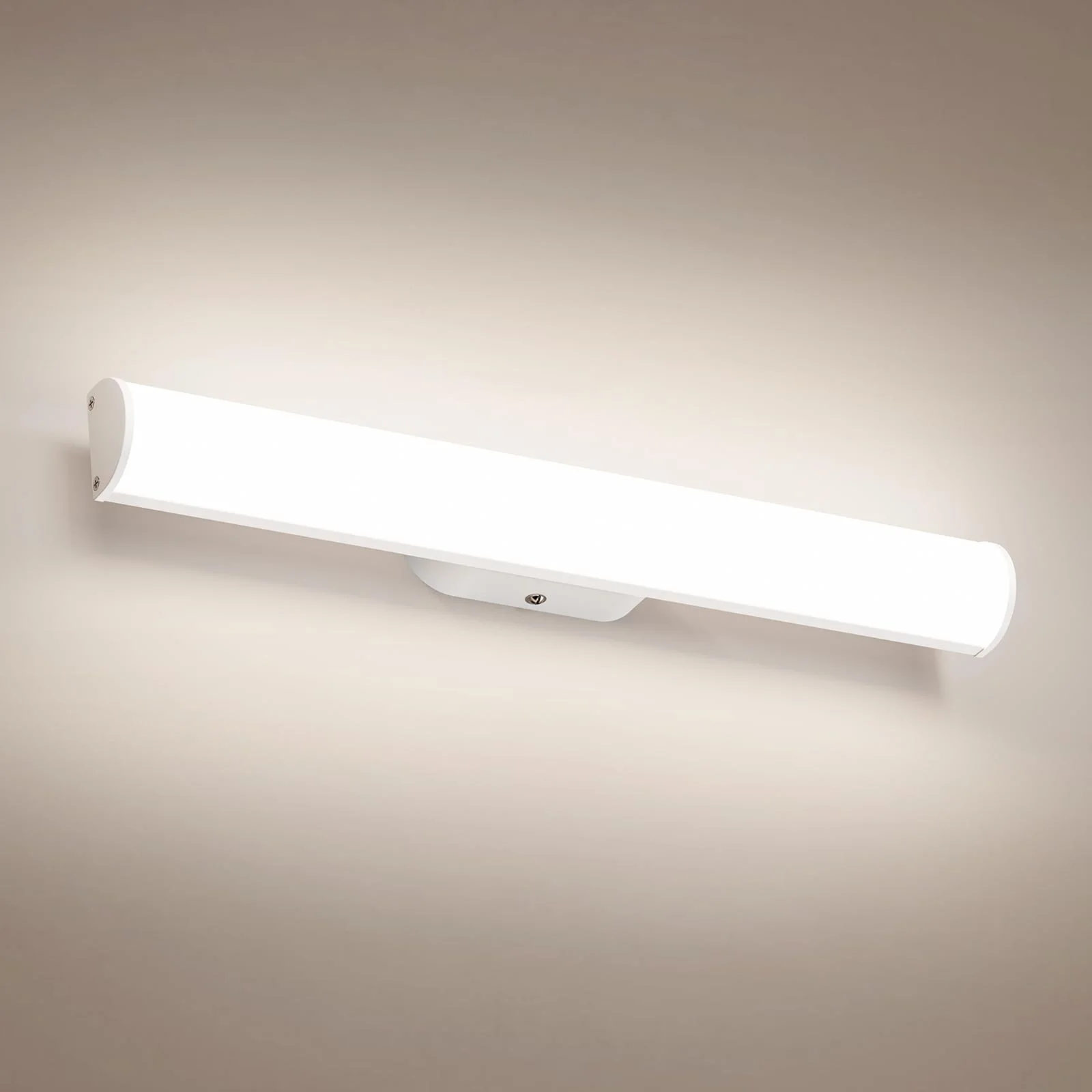 OOWOLF Spiegellampe Badezimmer, 43.5 cm, 12W 4000K, IP44 Wasserdicht, für Bad, Schminktisch & Schrank, Weiß