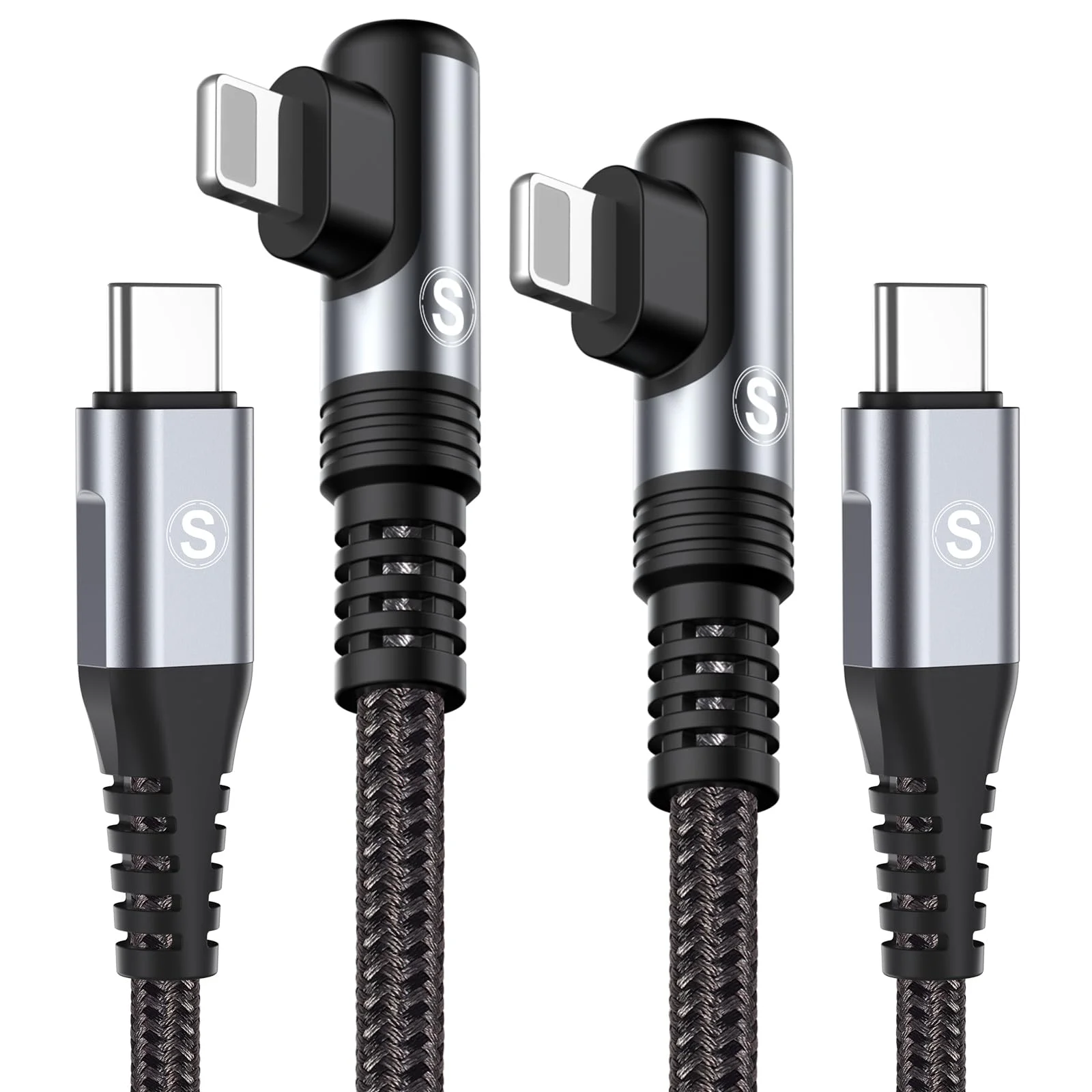 USB C Ligtning Kabel [2Stück 3M],SWECENT 90 Grad iPhone Ladekabel Power Delivery Nylon Fast Typ C Ligtning Ladekabel für iPhone 14/13/Pro/Pro Max/Mini/12/12 Pro Max/Mini/11 Pro/X/XS/XR/8/SE/8 Plus