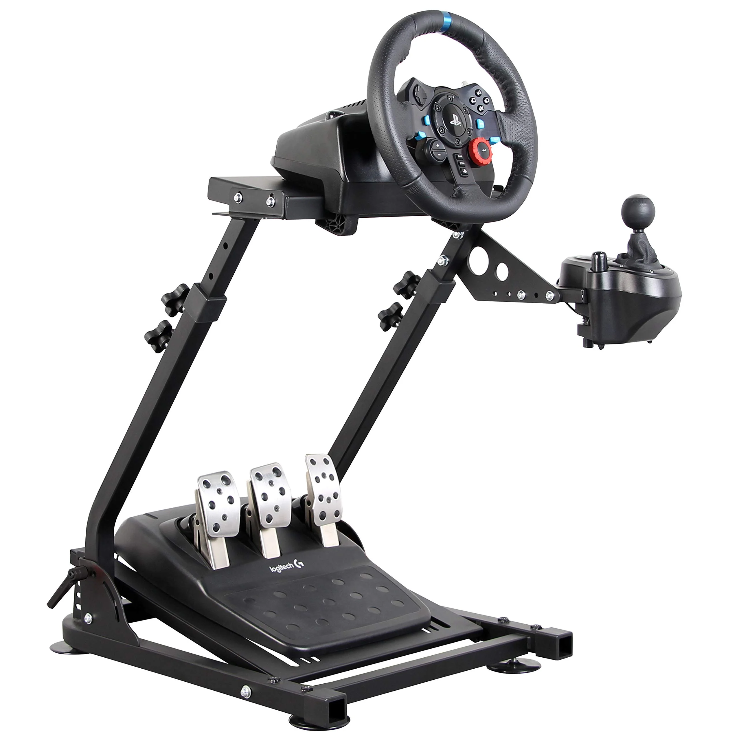 Dshot Racing Radständer (Aktualisierte Version), Höhe und Neigung, verstellbarer Lenkradständer für Logitech G25, G27, G29, G920 PS4 Xbox T500D Fanatech T3PA TGT Fahrsimulator Cockpit