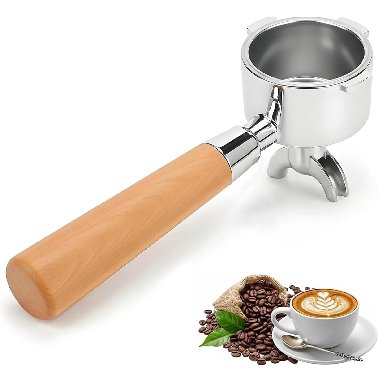 51mm Siebträger mit Doppelauslauf für DeLonghi EM450M, 3 Ohren à 4 mm