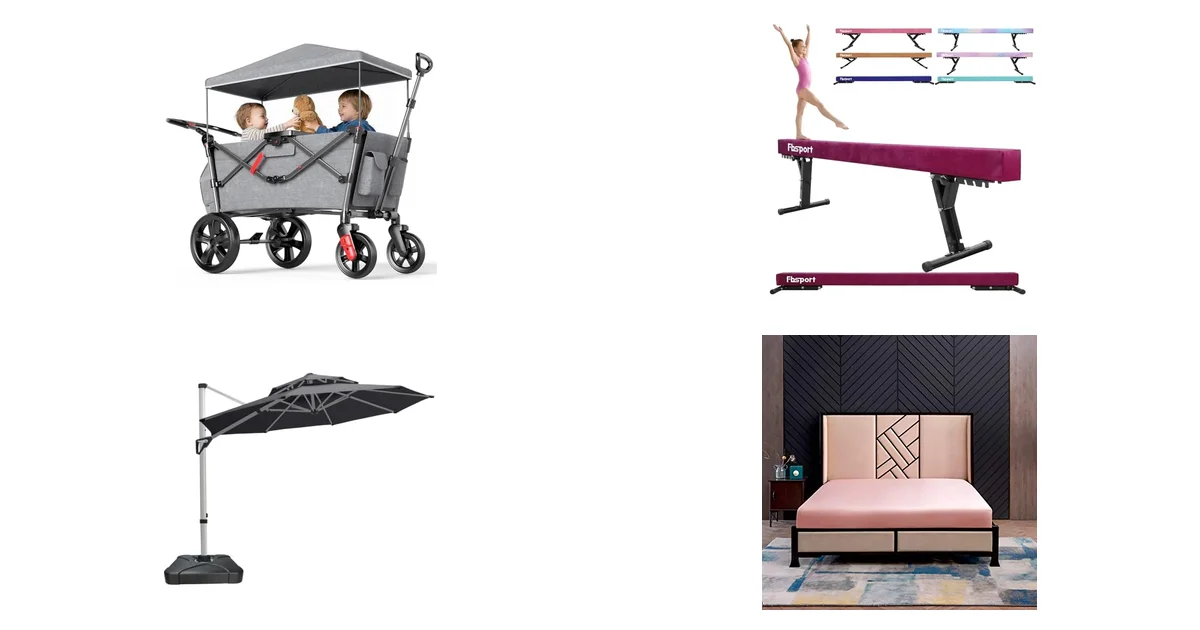 Amazon-Neuheiten 09.08.2026: EVER ADVANCED Bollerwagen und Kin/FBSPORT Schwebebalken