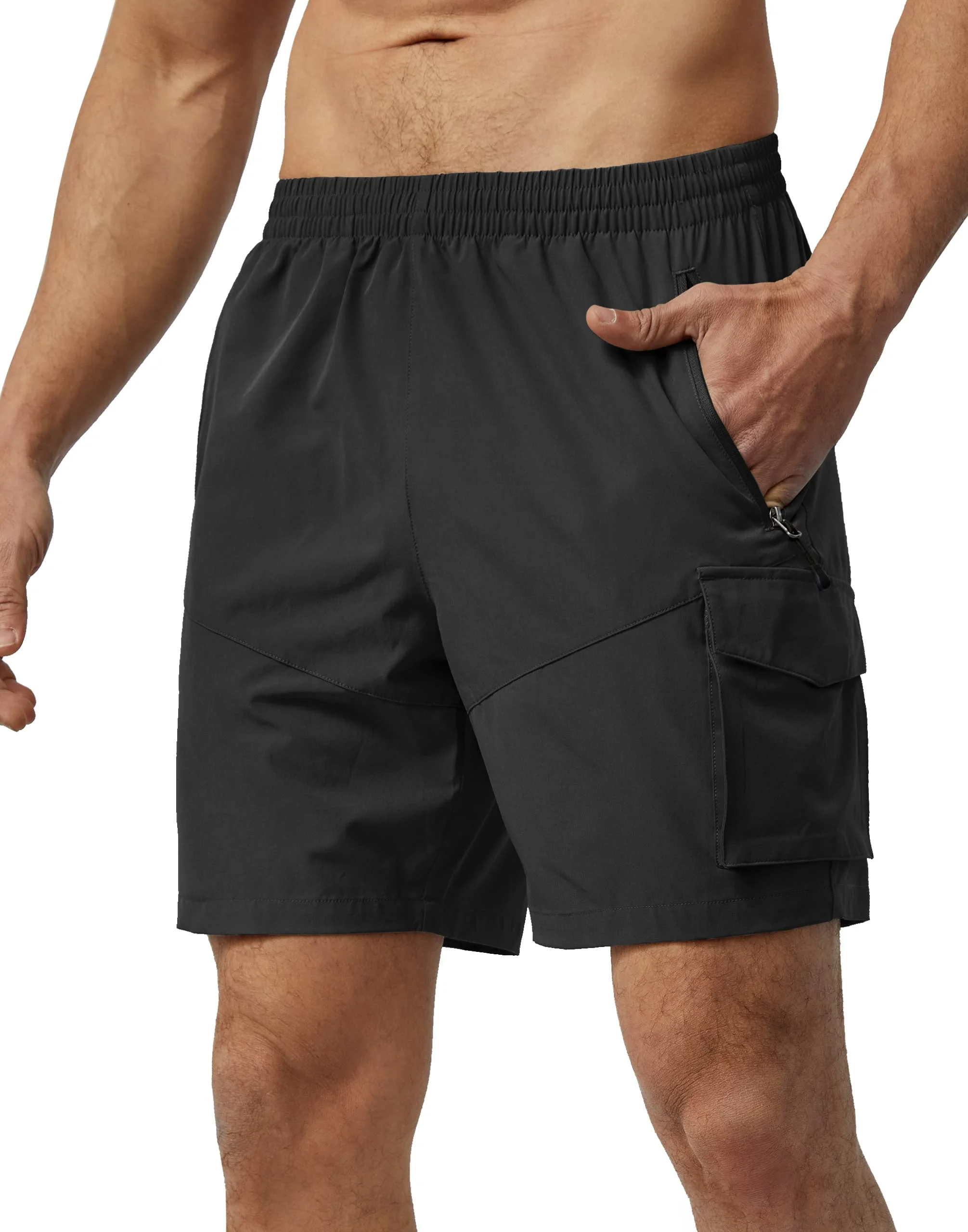 Nomolen Cargo Shorts Herren Leichte Kurze Hosen Sommer Schnelltrocknend Wanderhose Kurz Atmungsaktiv Arbeitshosen Outdoor mit Taschen