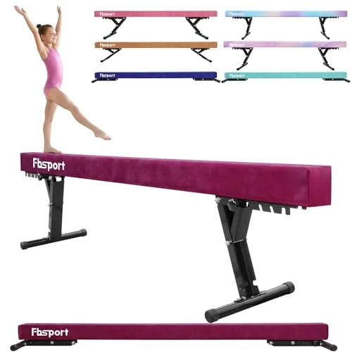 FBSPORT schwebebalken Kinder schwebebalken für zuhause schwebebalken höhenverstellbar Gymnastik Balance Beam 244CM, 5 Höhen Einstellbare High und Low Level Stabile Floor Beam Gym Trainingsgeräte