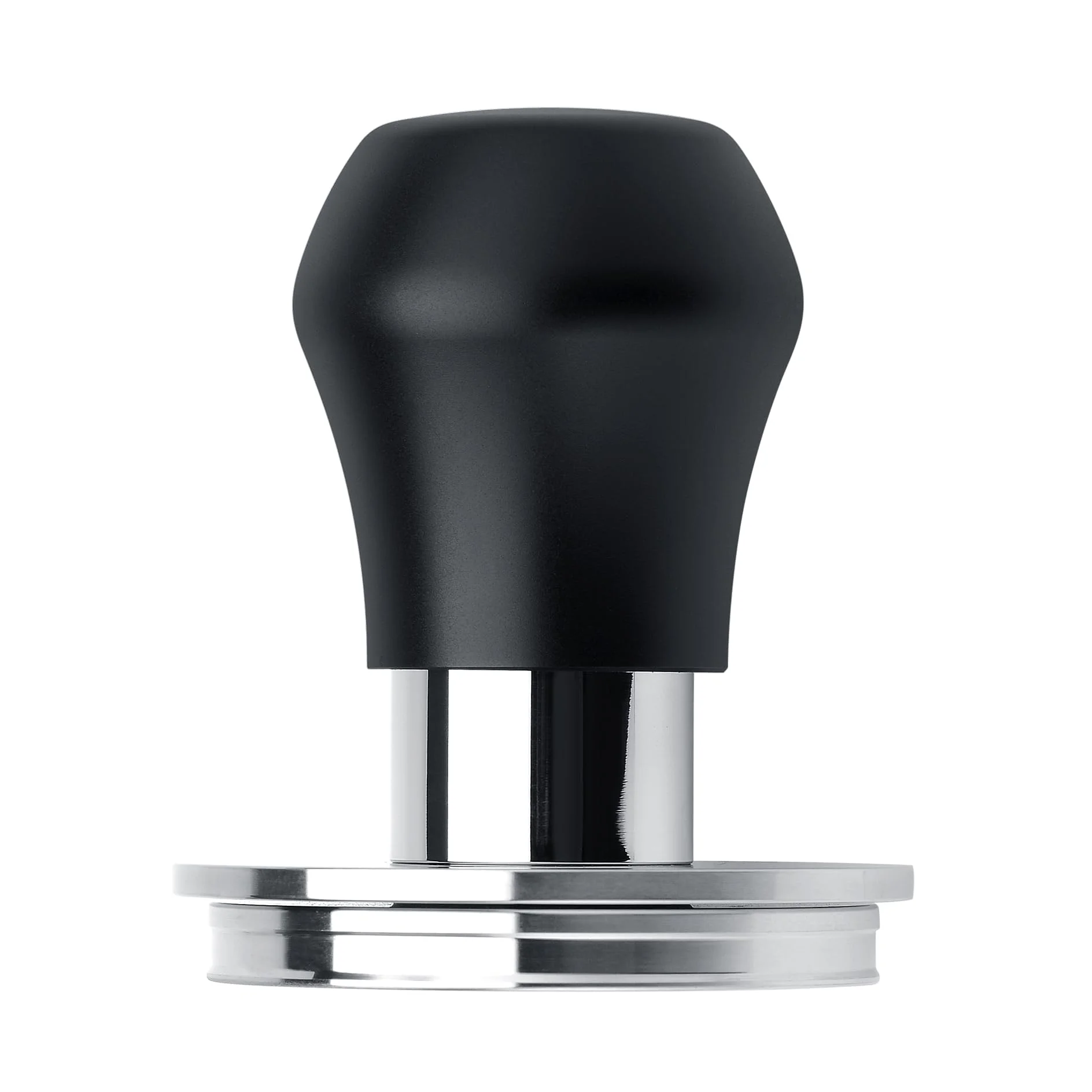 Normcore 58,5mm Kaffeestampfer V4.1 Mini, gefedert mit Klick-Feedback, selbstnivellierendes Edelstahl-Flachblech, kompatibel mit 58mm Espressomaschinen Siebträger, Schwarz