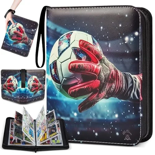 Sammelkarten Album,Sammelalbum Fußball Karten,Fussball Karten Sammelalbum,Fußball Sammelalbu Album,Sammelalbu-m Karte-n,50 Seiten 400 Kart-en,Kompatibel mit Allen Arten von Kart-en