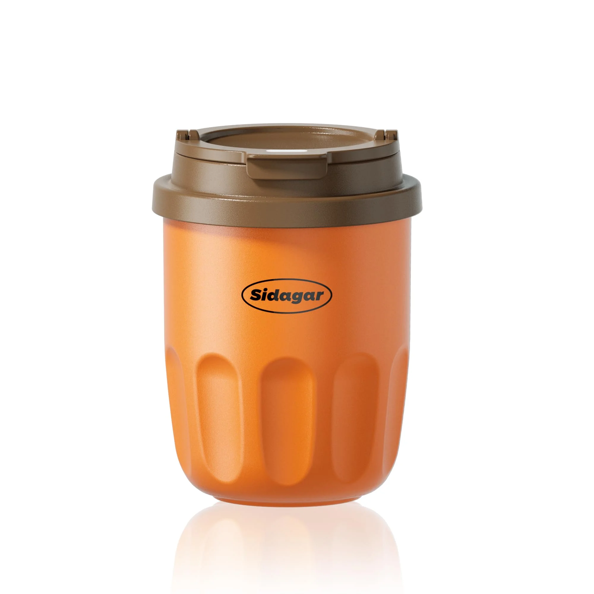 Sidagar Thermobecher Kaffeebecher to Go 310 ml Edelstahl Kaffee-to-go Becher Thermo mit Deckel, Auslaufsicherer Isolierbecher Travel Mug, BPA-freie Trinkflasche 24h Kalt Für Iced Coffee Orange