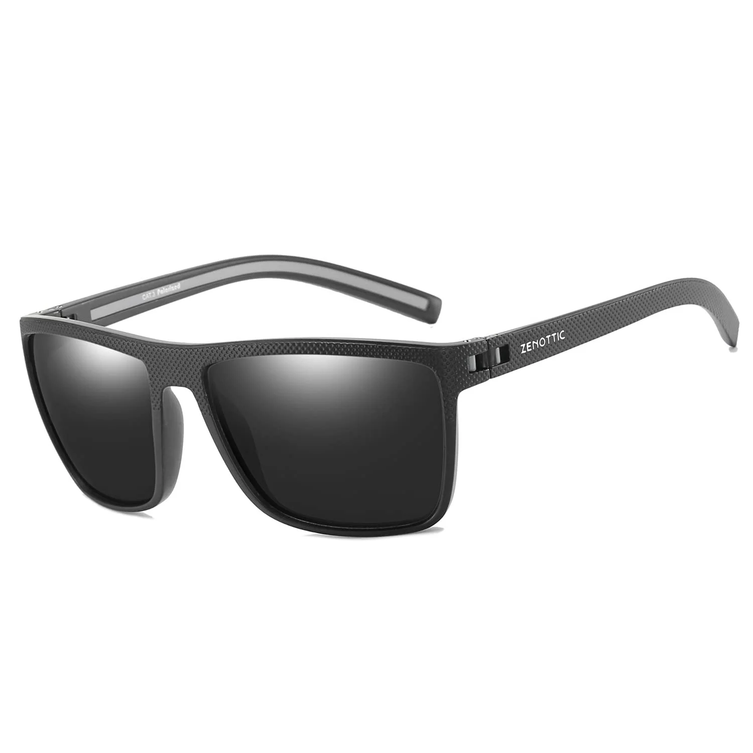 ZENOTTIC Polarisierte Sonnenbrille Herren Leichte TR90 Rahmen UV400 Schutz Quadrat Sonnenbrillen