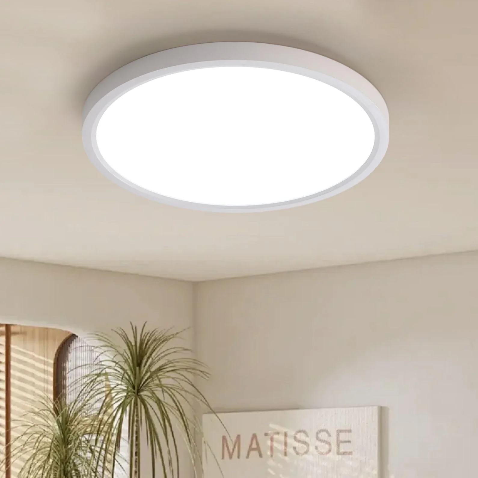 Deckenlampe LED Deckenleuchte Ø30CM Rund 24W Deckenleuchten flach 4000K | Neutralweiß Badlampe Decke Küchenlampen Ultra Dünn 2.5CM Ideal für Wohnzimmer Balkon Keller Schlafzimmer Flur