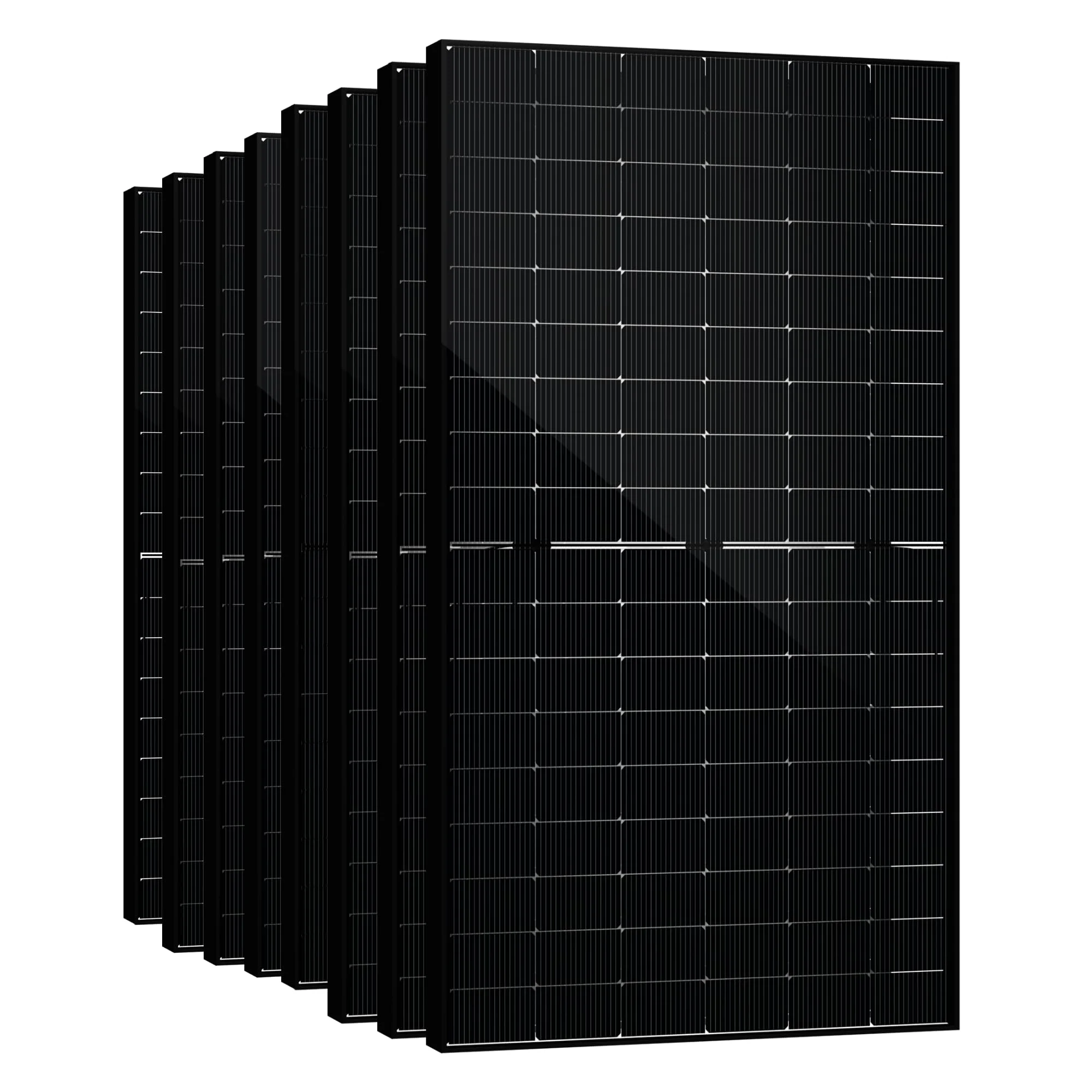 SAKETE Solarpanel 4000W Bifazial (+800W), Solarmodul Doppelglas Full Black, N-Typ Photovoltaik Modul für Balkonkraftwerk, 500W PV Panel 8er