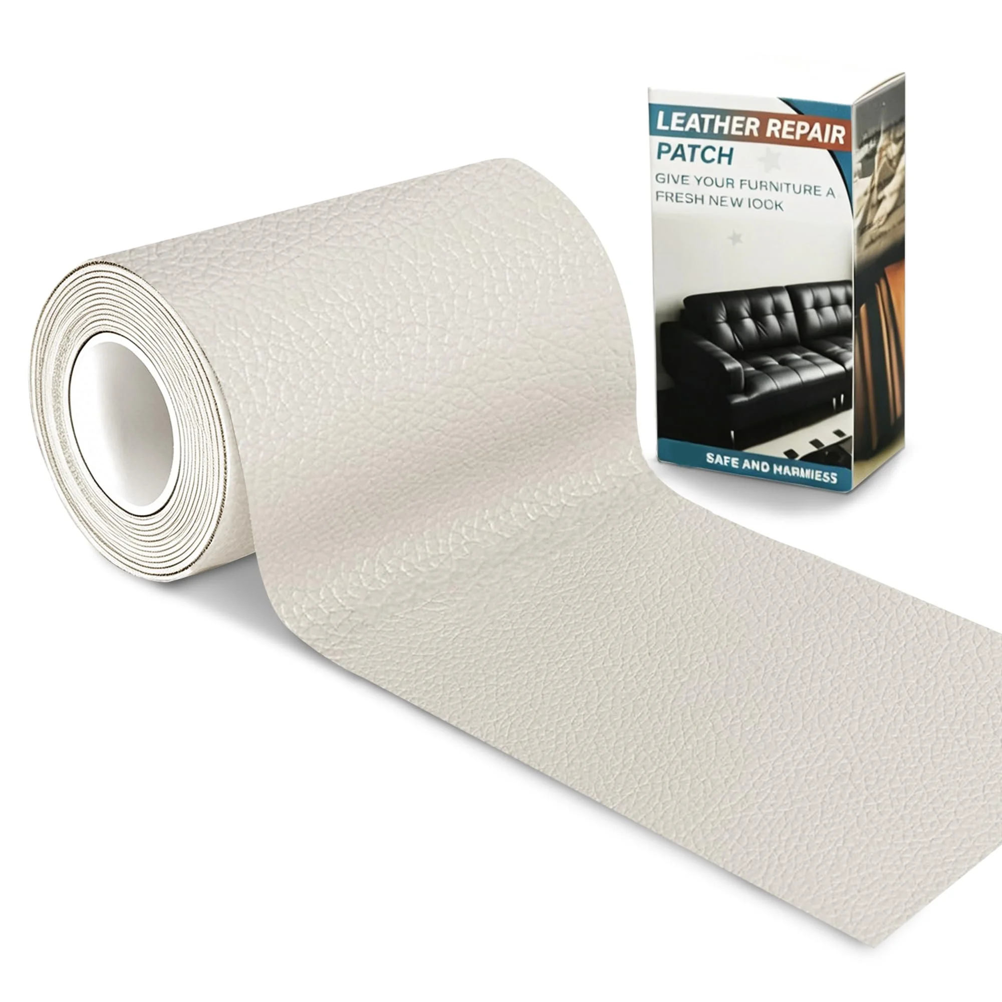 XSunLea Leder Reparatur Set, 10x160 cm kunstleder Selbstklebend, Kunstleder Reparaturset Flicken für Möbel, Sofas, Autositze, Sofas, Jacken,Beige