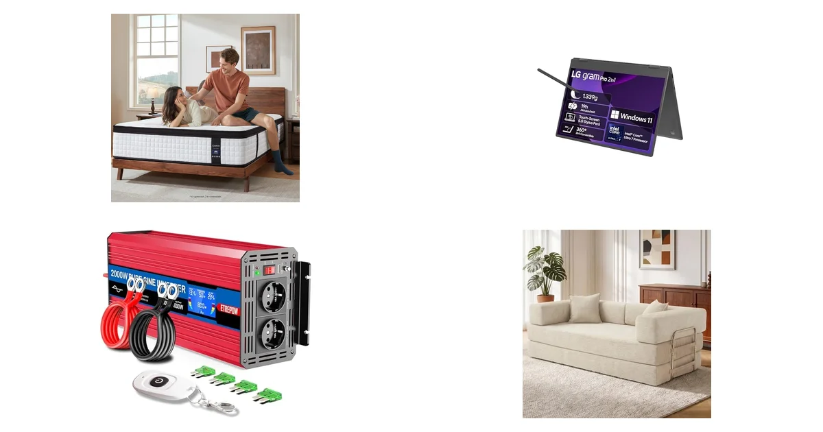 Heißeste Deals des Tages am 11.08.2026: LG Laptop-Angebote und Coolvie Matratze 30cm