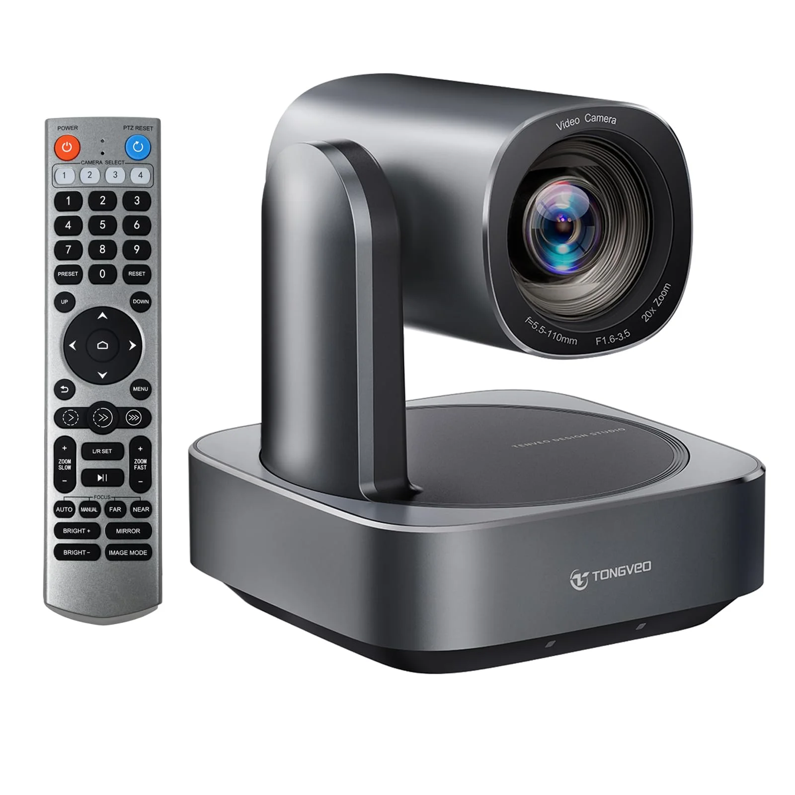 TONGVEO PTZ-Kamera KI-Autotracking mit 20-Fach optischem Zoom,TONVEO USB HDMI LAN IP Live-Streaming-Kamera 1080P 60fps für Kirchendienste,Bildung mit Zoom,Team,vMix,OBS