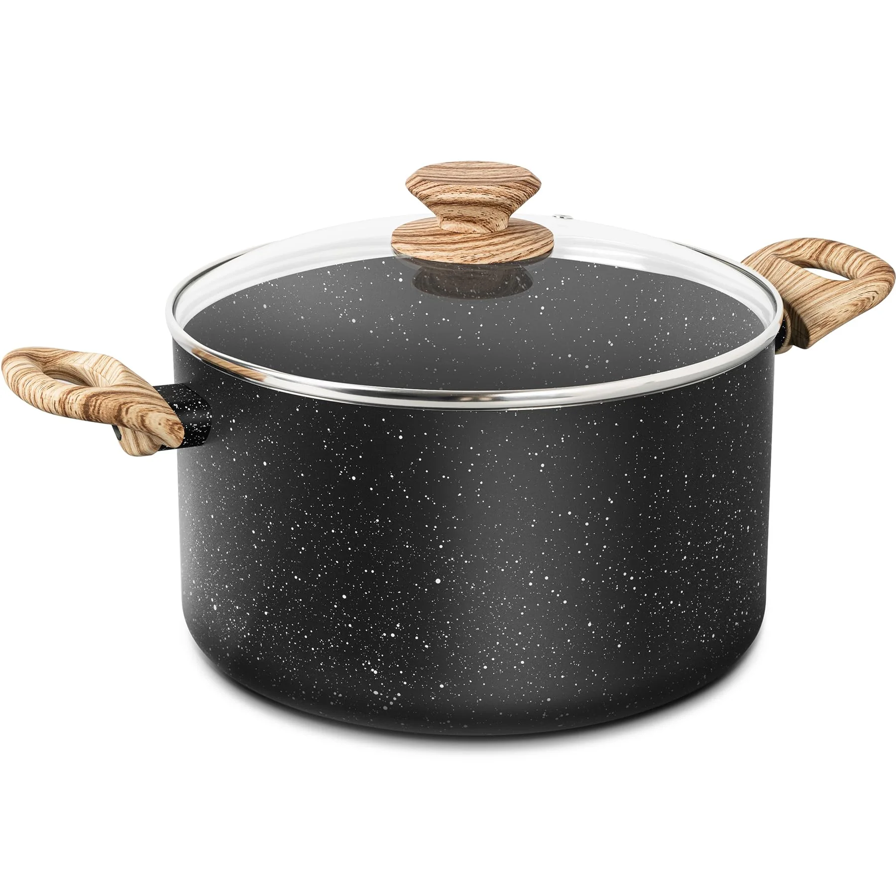 MICHELANGELO Antihaft Suppentopf 24 cm 5,8 L mit Glasdeckel, Induktion | Antihaftbeschichtung | 4-8 Personen | Suppe, Eintopf, Pasta | Familie & Vorkochen | Gas & Elektroherde