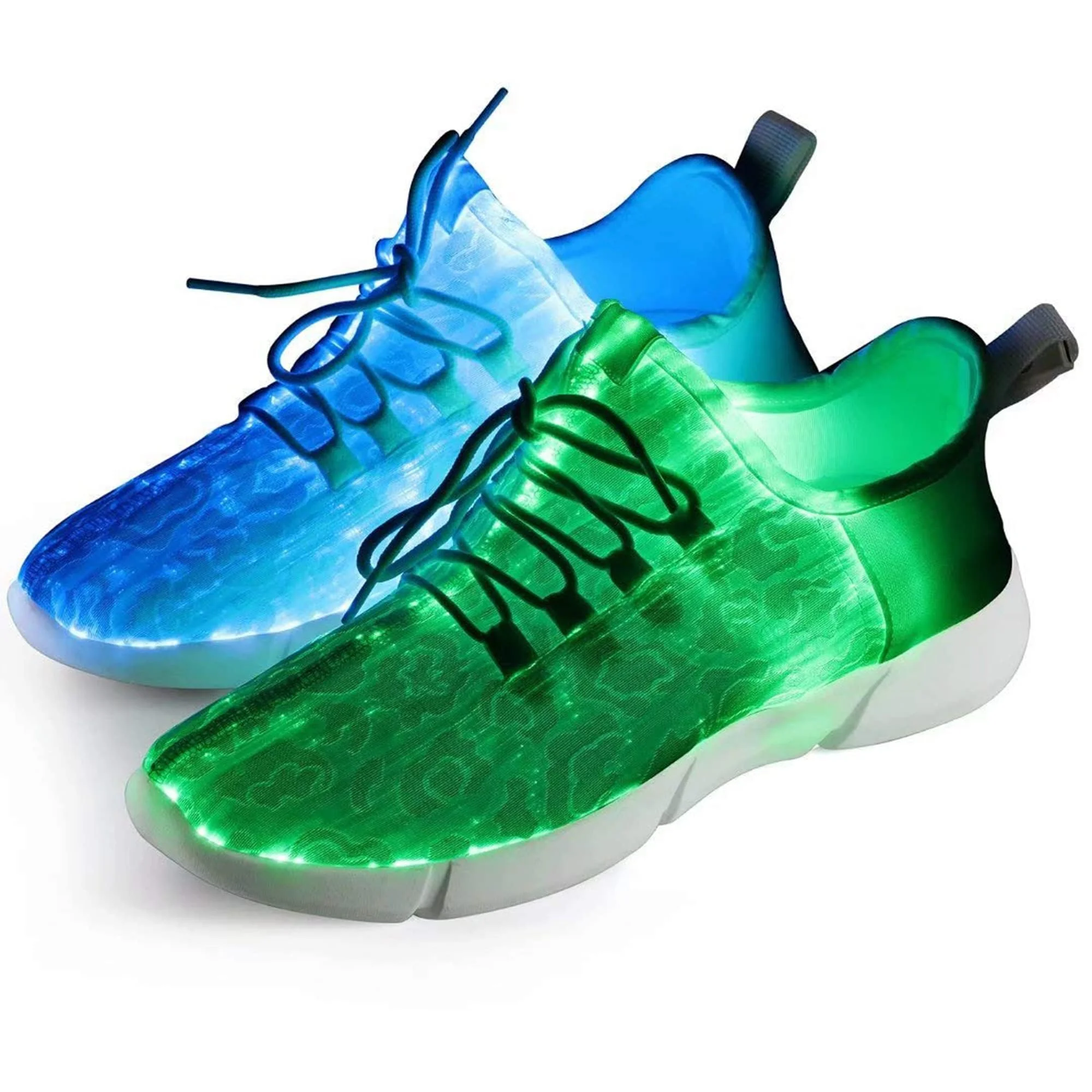 Shinmax LED Schuhe Herren Damen - 7 Farbe USB Aufladen Leuchtend Leichtgewicht Sneaker Turnschuhe - Atmungsaktiv Fiber Optical Schuhe für Weihnachten, Halloween, Partys, Geburtstage