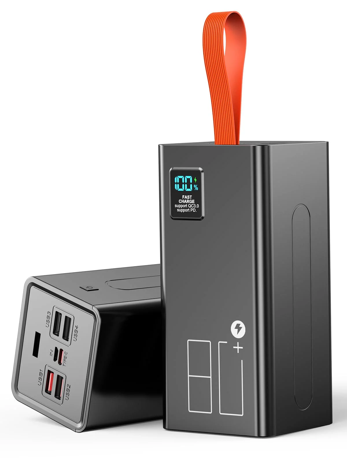 Power Bank 80000mAh, große powerbank, Externer Handyakku PD 30W& QC 3.0 Schnell Aufladende Powerbank, USB C 5 Ausgängen & 2 Eingängen mit LED Display Tragbares Ladegerät für iPhone,Camping, Outdoor