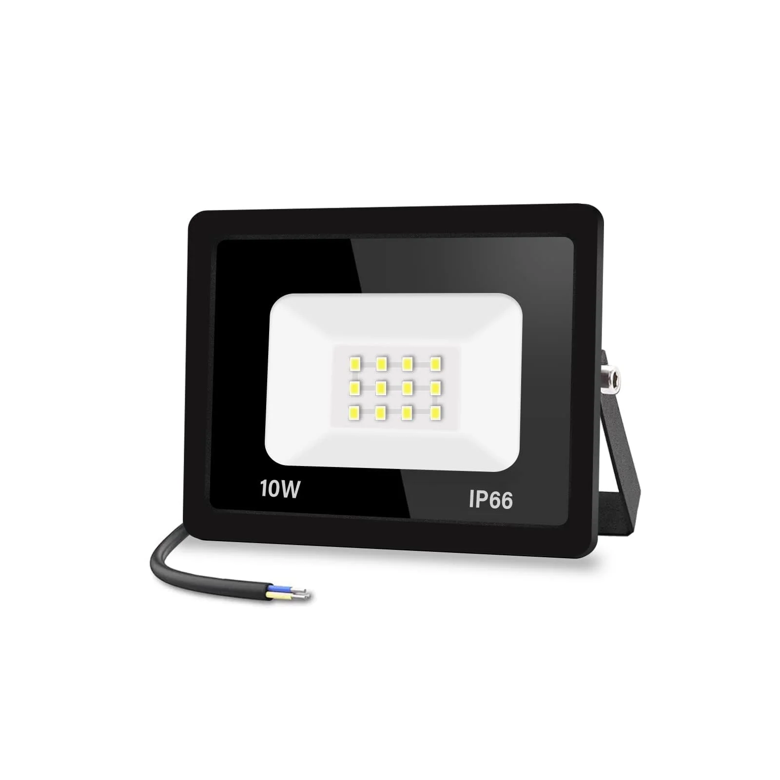 Jefedana 10W LED Außenstrahler 1000LM 6000K IP66, 1 Stück | Superhell 1000LM, IP66 wasserdicht, 6000K Kaltweiß, ideal für Garten Garage Hotel Sportplatz, langlebig