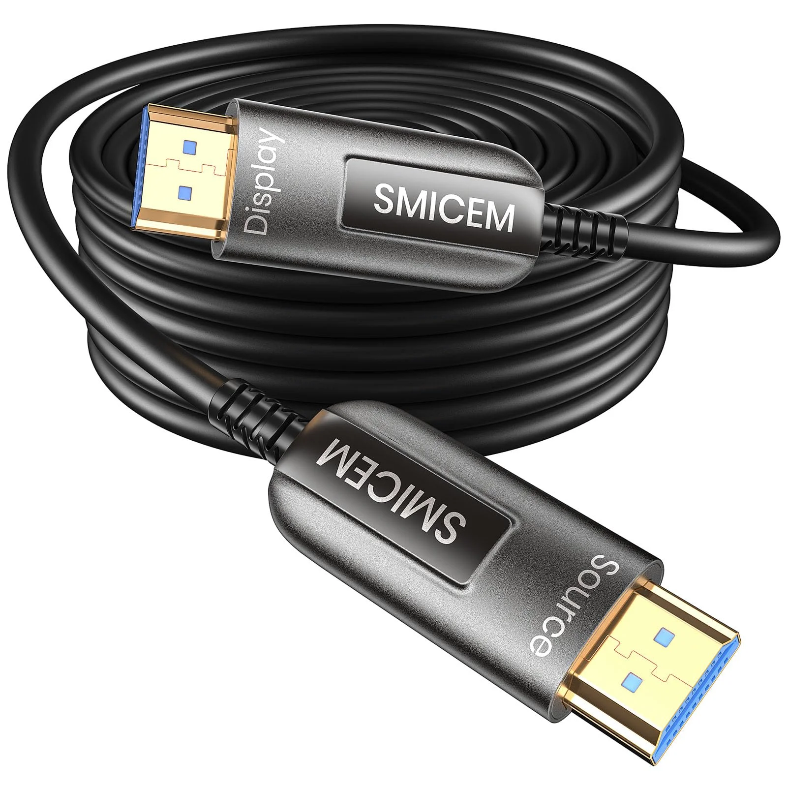 SMICEM 8K HDMI Fibre Optic Cable 70M Optical HDMI 2.1 Cable 48Gbps Ultra High Speed 8K @ 60Hz 4K @ 120Hz Dynamic HDR eARC Dolby HDCP 2.2&2.3 for HDTV/Projector/Home Cinema/TV Box