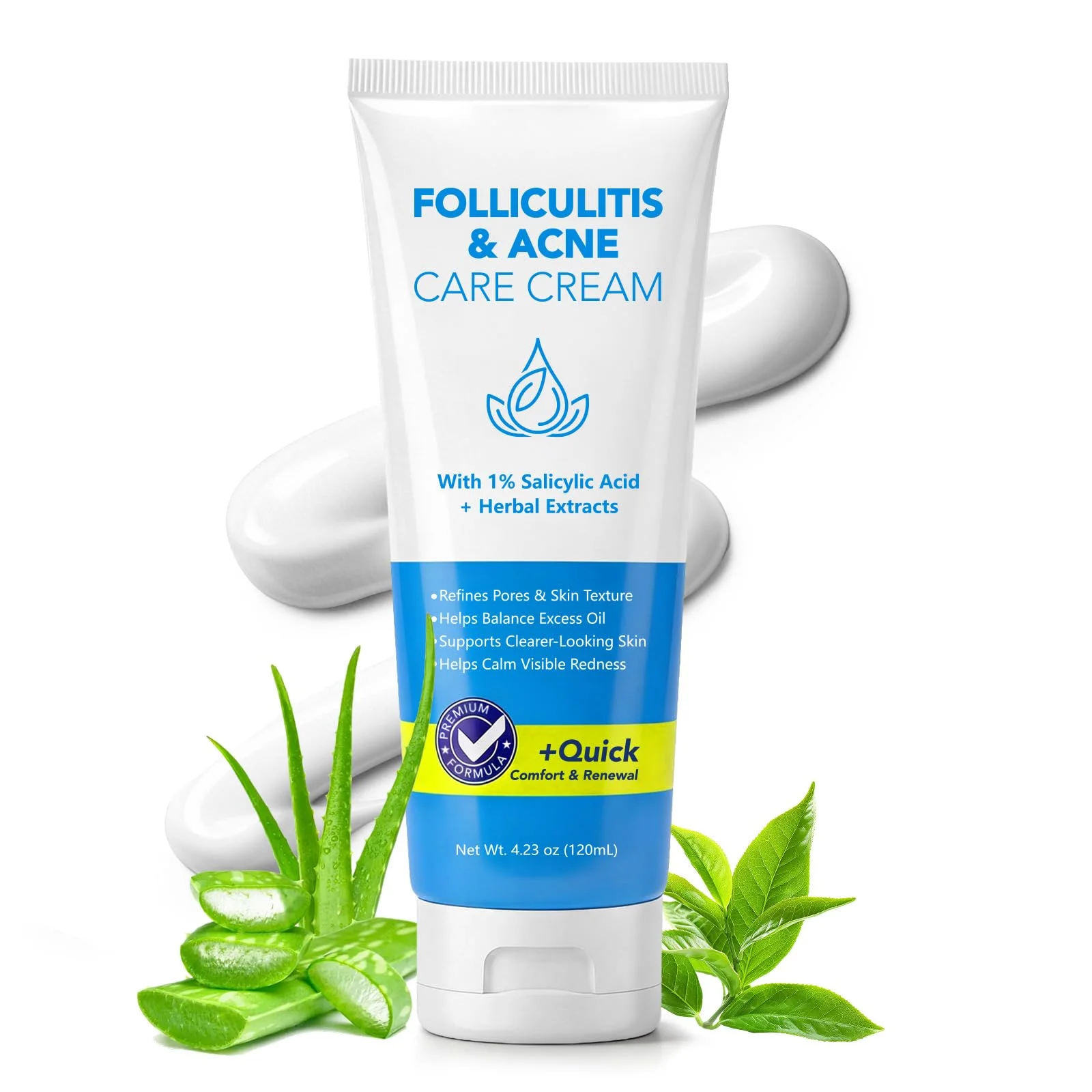 Folliculitis-Creme,beruhigt Follikel- und Einwachsprobleme – fettfreie Formel für Männer und Frauen