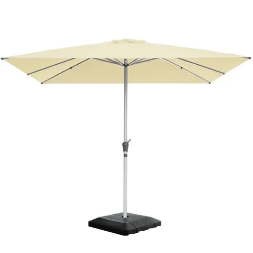 RANSENERS Sonnenschirm 300 x 300 cm mit Kreuzfuß, 8 Rippen, Extra Dicker Gewebe, UV 50+, für Garten, Terrasse, Cafe im Freien