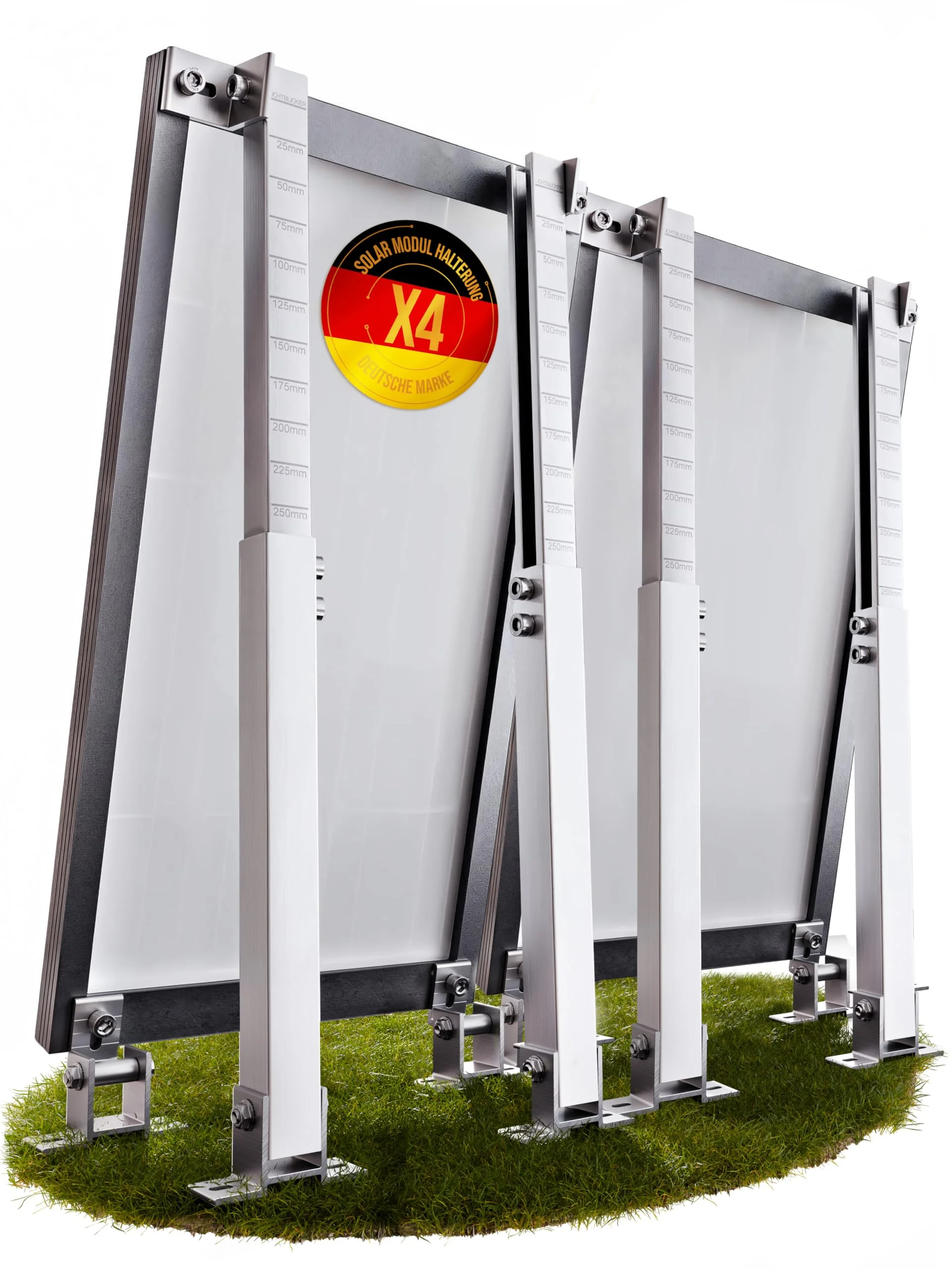 4x Balkonkraftwerk Halterung verstellbar. 0% MwSt. Stabiles Aluprofil mit Edelstahlschrauben. Für Flachdach, Wand etc. Aufständerung für 2x Solarmodule. Verstellbar zwischen 42 und 70cm - Lichtblicker