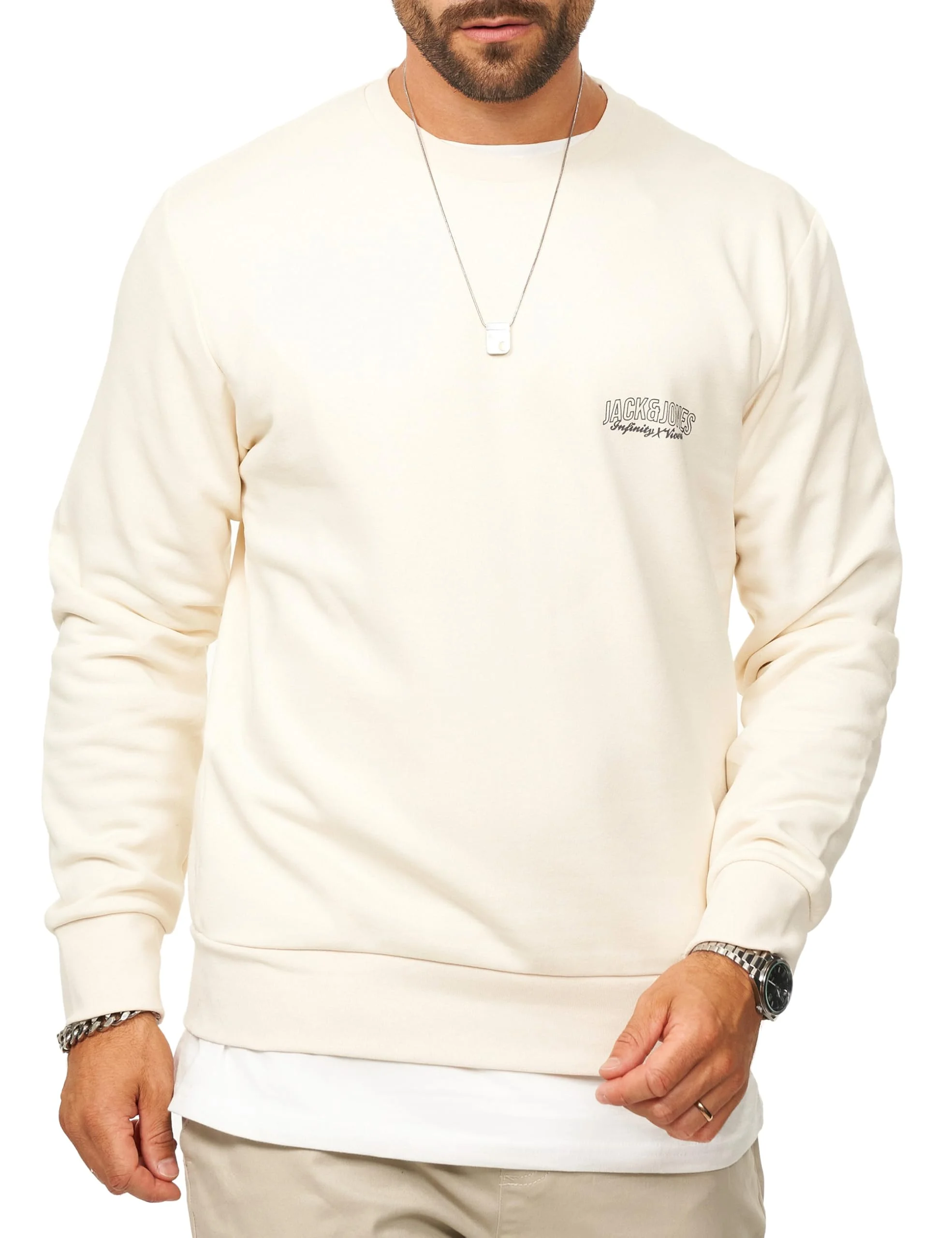 JACK & JONES Herren Sweatshirt mit Rundhals Crewneck Pullover Sweater für Männer im Regular-Fit