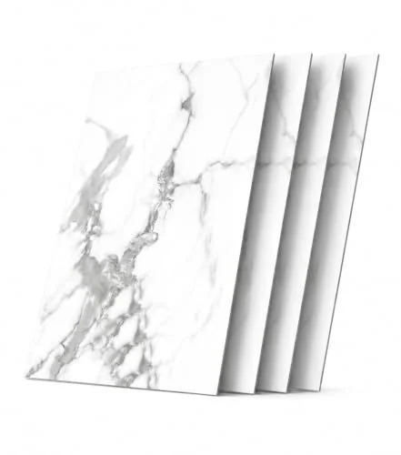 WANEELL 3D PVC Wandpaneele Marmoroptik – 4 Stück 120×60 cm – wasserfeste Wandverkleidung für Bad, Küche, Wohnbereich, Büro & Hobbyraum – einfache Montage ohne Bohren