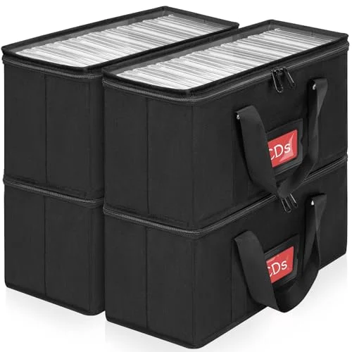 IPEB CD Aufbewahrungshülle, DVD-Aufbewahrungsbox, CD/DVD-Aufbewahrungstasche mit Tragegriff, CD/DVD-Tasche mit transparentem Deckel