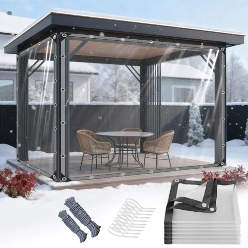 GPCHZM Transparente Plane mit Ösen 2x3m PVC Transparent Plane Wasserdicht Reißfest Abdeckplane für Outdoor Terrasse Balkon Pet Hutch Dach