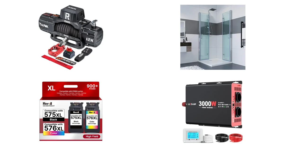 Amazon-Deals des Tages 14.08.2026: RUGCEL Winch 5443 kg & IMPTS Duschkabine