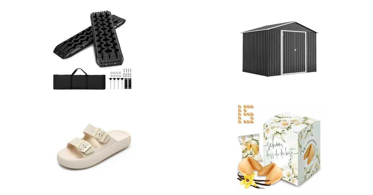 Amazon Blitzangebote am 14.08.2026: Eulenke Anfahrhilfe Sandbleche und Gartenhaus Metall