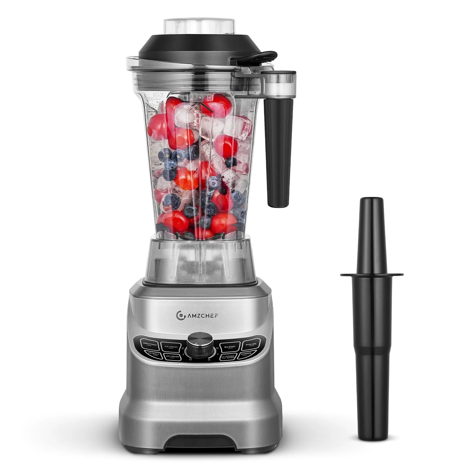 AMZCHEF Professioneller Standmixer mit 8 Einstellbaren Geschwindigkeiten | 1800W Mixer Hochleistungsmixer für die Küche | 1,85 L Blender für Shakes, Smoothies, Eiscrushen, Gefrorene Früchte | 1800W Mixer Hochleistungsmixer für die Küche | 1,85 L Blender für Shakes, Smoothies, Eiscrushen, Gefrorene Früchte