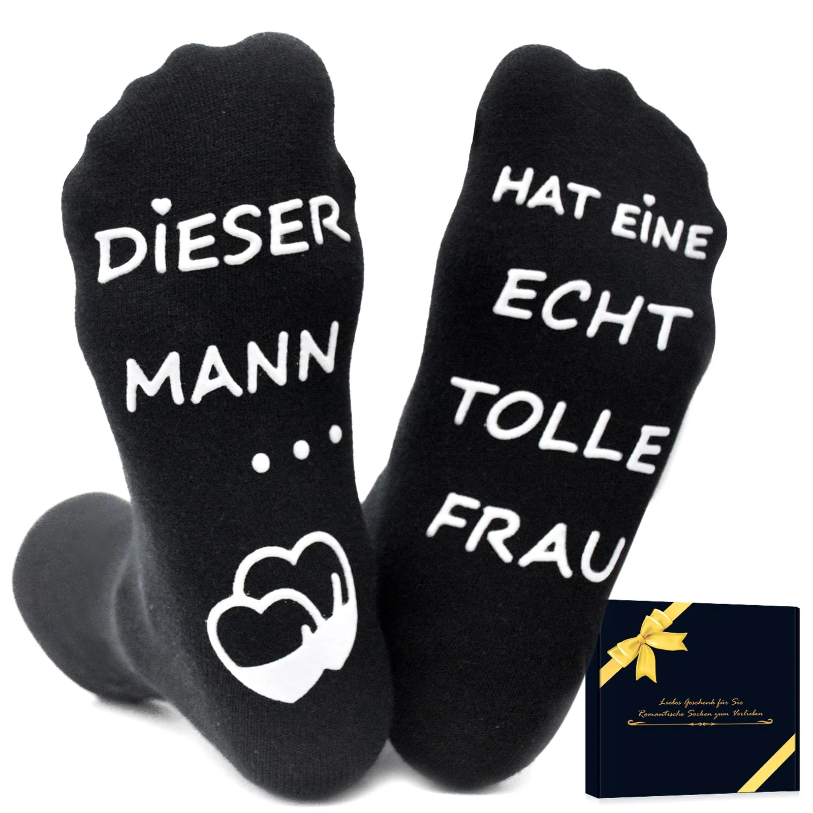 QMofeixiaodianQ Lustige Anti-Rutsch Socken mit Spruch – Geschenk für Männer & Paare zum Hochzeitstag oder Geburtstag