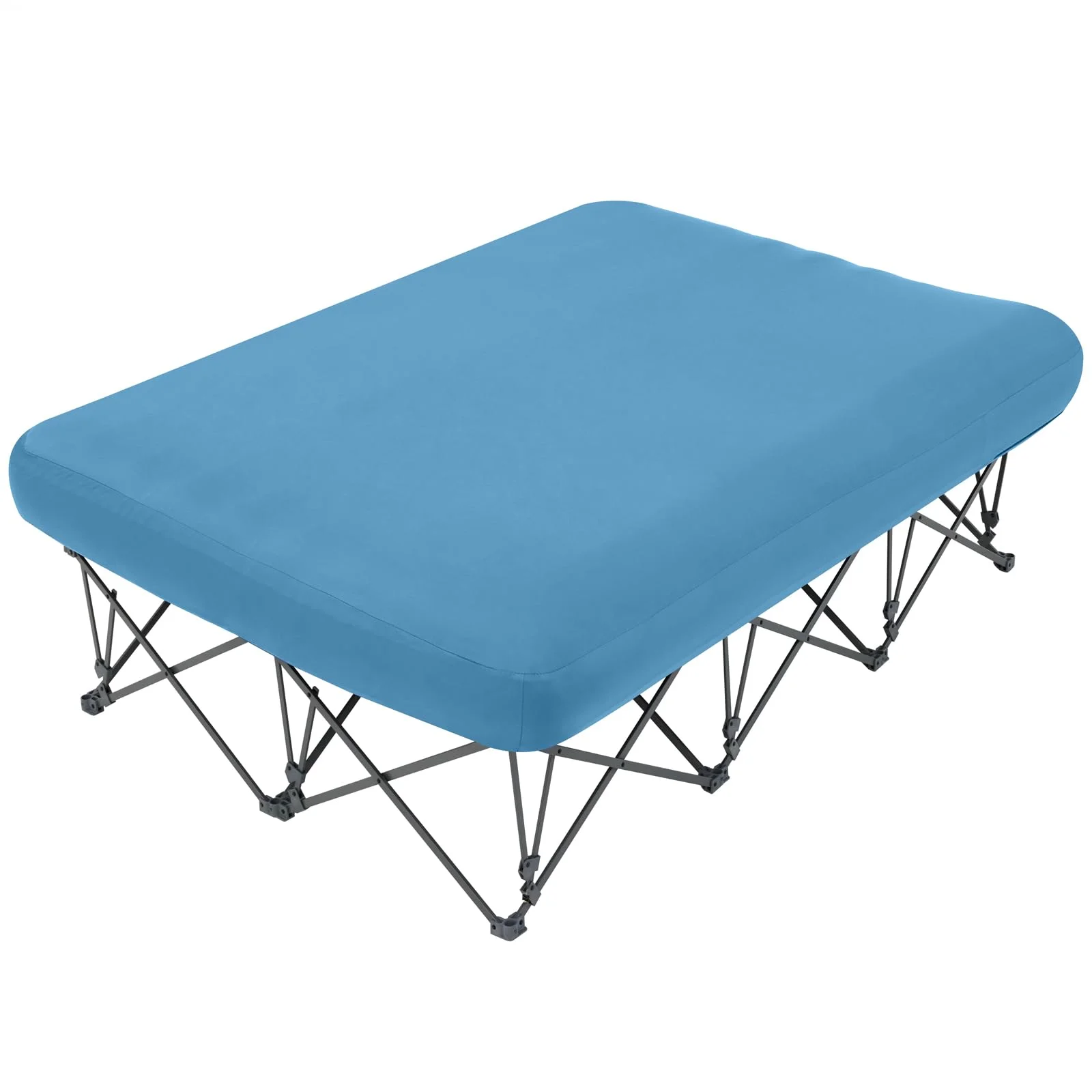 KAMPKEEPER Campingbett, zusammenklappbares Campingbett mit aufblasbarer Luftmatratze und Tragetasche, für Outdoor-Reisen