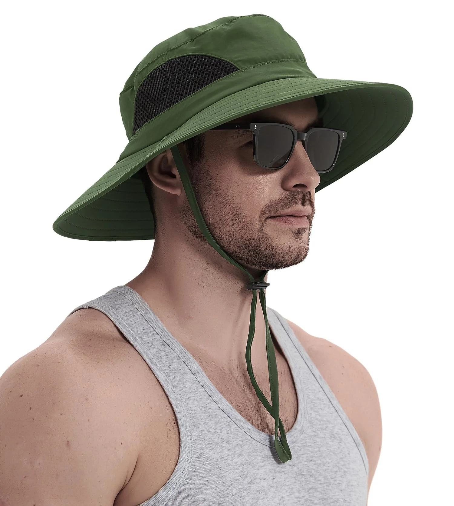 Wmcaps Sonnenhut Herren UV Schutz, Breite Krempe Wanderhut Damen | Outdoor-Sonnenhut Strand, Safari, Angeln, Wandern, Camping, Jagd, Klettern, Dschungel UV-Schutz.